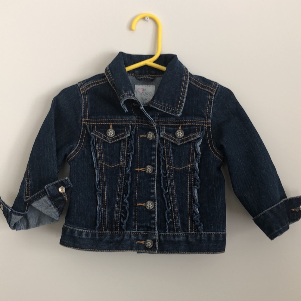 Childrens Place ruffled jean jacket size 24 m